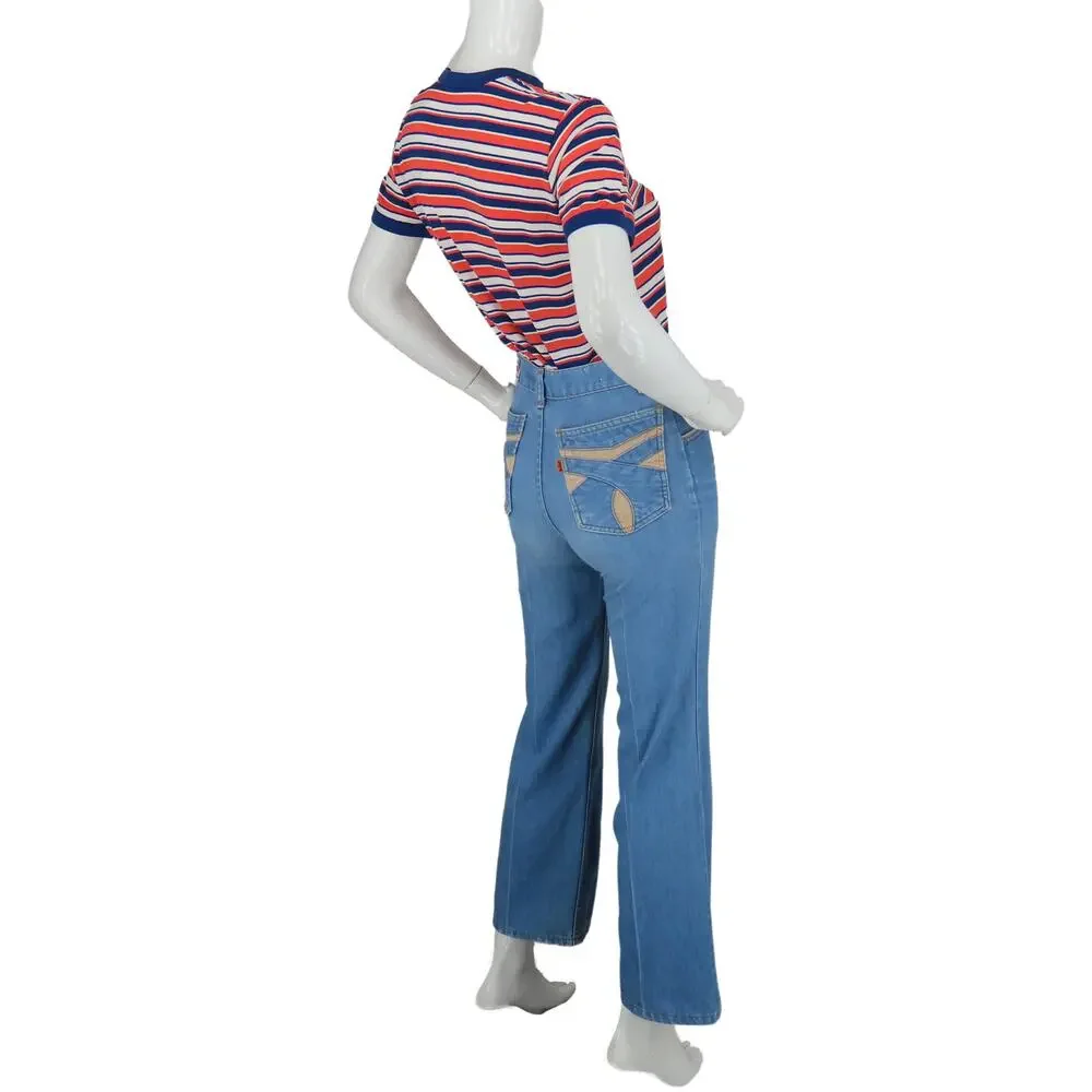 80s 70s Vintage Levi's Orange Tab High Waisted Boho Hippie Mom Denim Jeans 26 - Picture 2 of 15